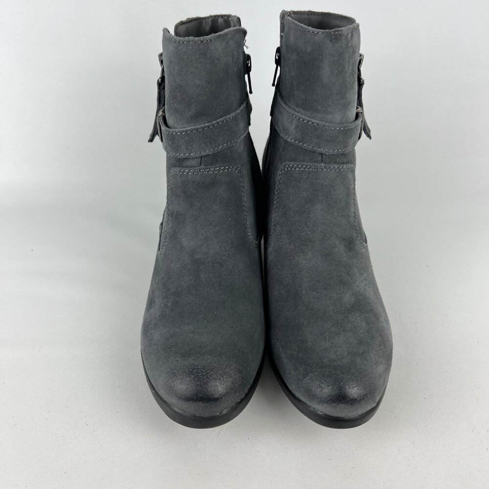 Earth Origins Womens Tori Gray Suede Ankle Booties Water Repellent size 9.5 - Picture 2 of 16